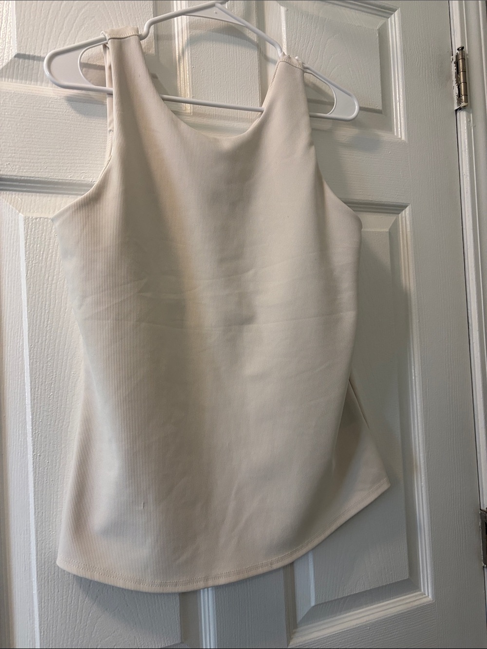 Cream Sleeveless High-Neck Women’s Top
